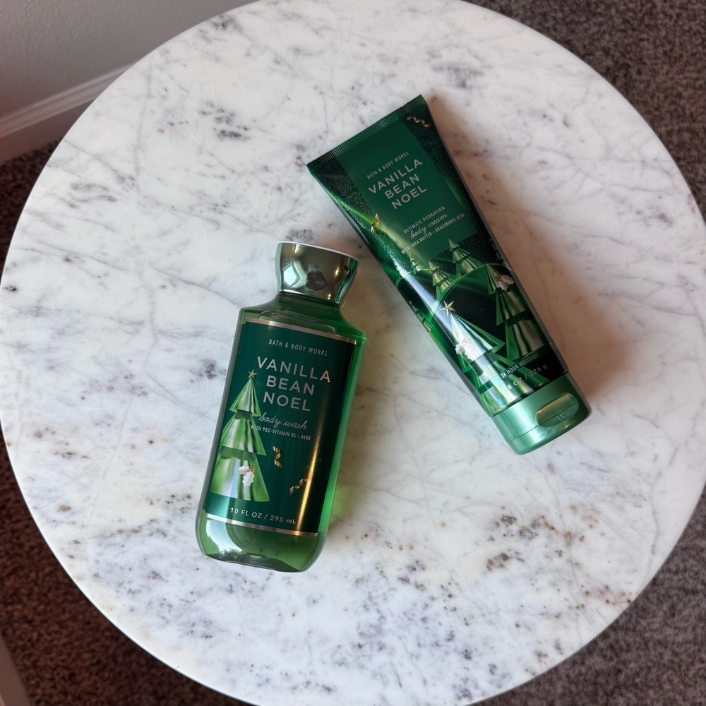 Bath & Body Works Vanilla Bean Noel Body Wash and Lotion Bundle - NEW